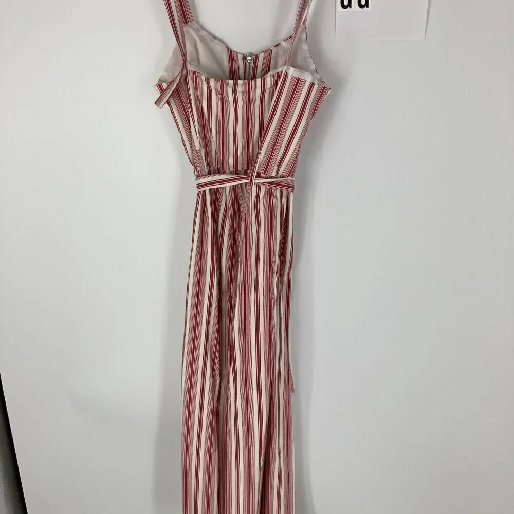 NWT Romeo + Juliet Couture red striped wide leg jumpsuit sz L - Picture 12 of 12